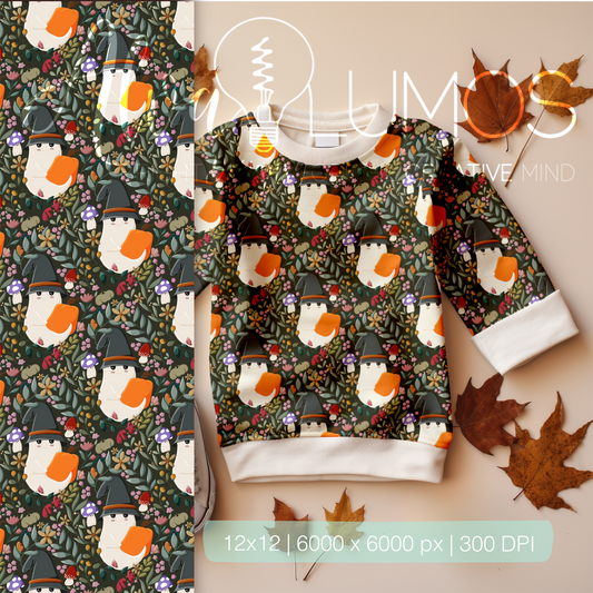 Cottagecore Halloween spooky Seamless Pattern