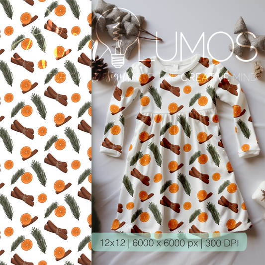 Winter Cottagecore Christmas Seamless Pattern