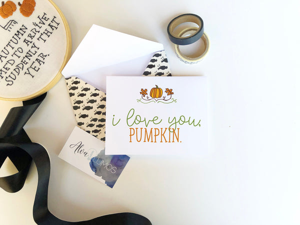 I love you, Pumpkin halloween card