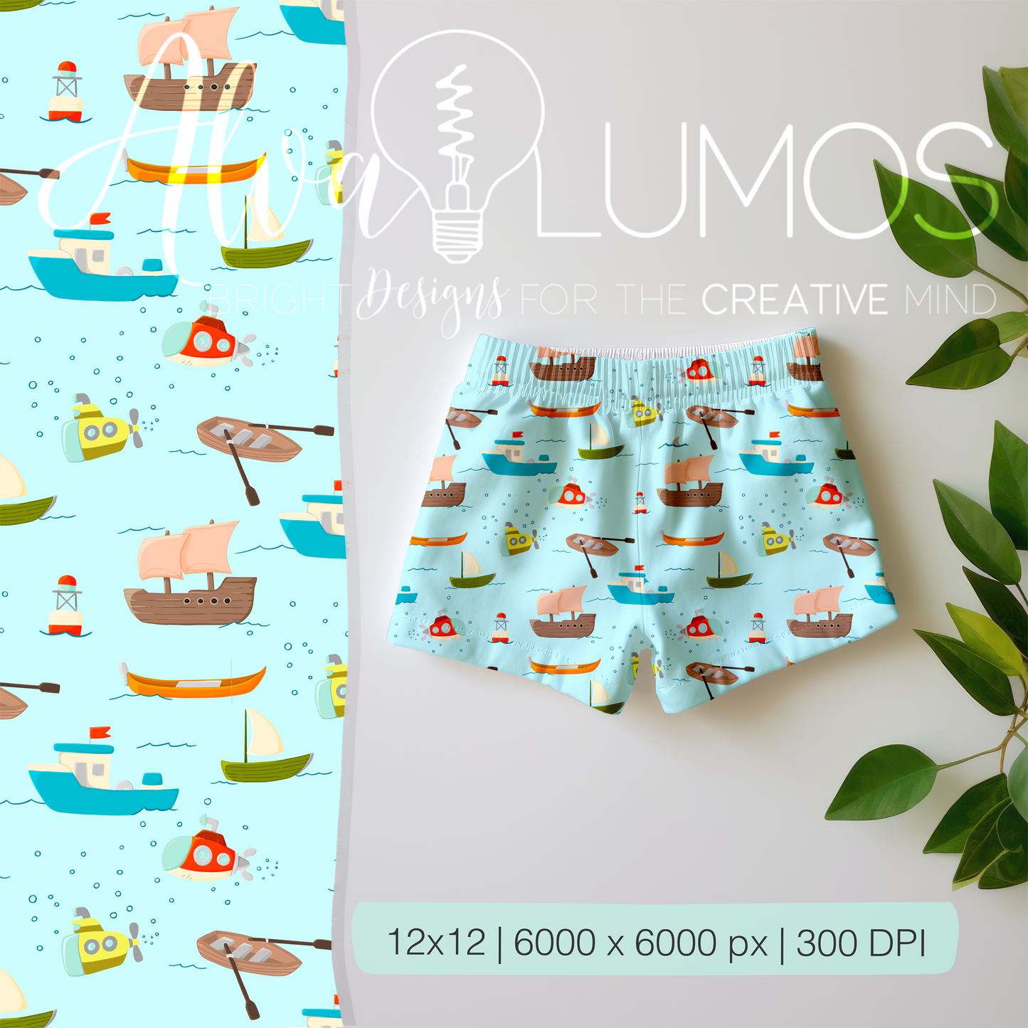 Let's go sailing boats kids Seamless Pattern