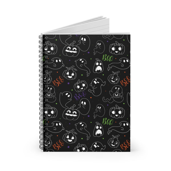 Boo, babe black Spiral Notebook - Ruled Line