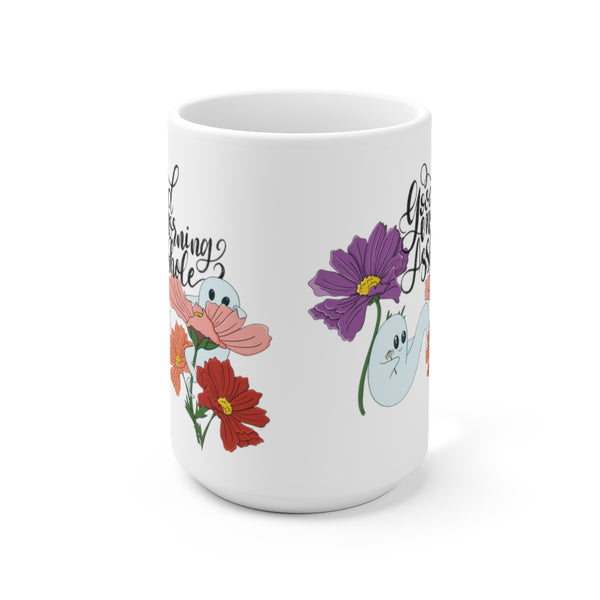 Good Morning asshole floral ghost fall Ceramic Mug 15oz
