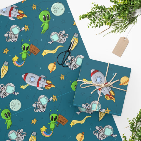 Out of this world Alien gather Wrapping Paper