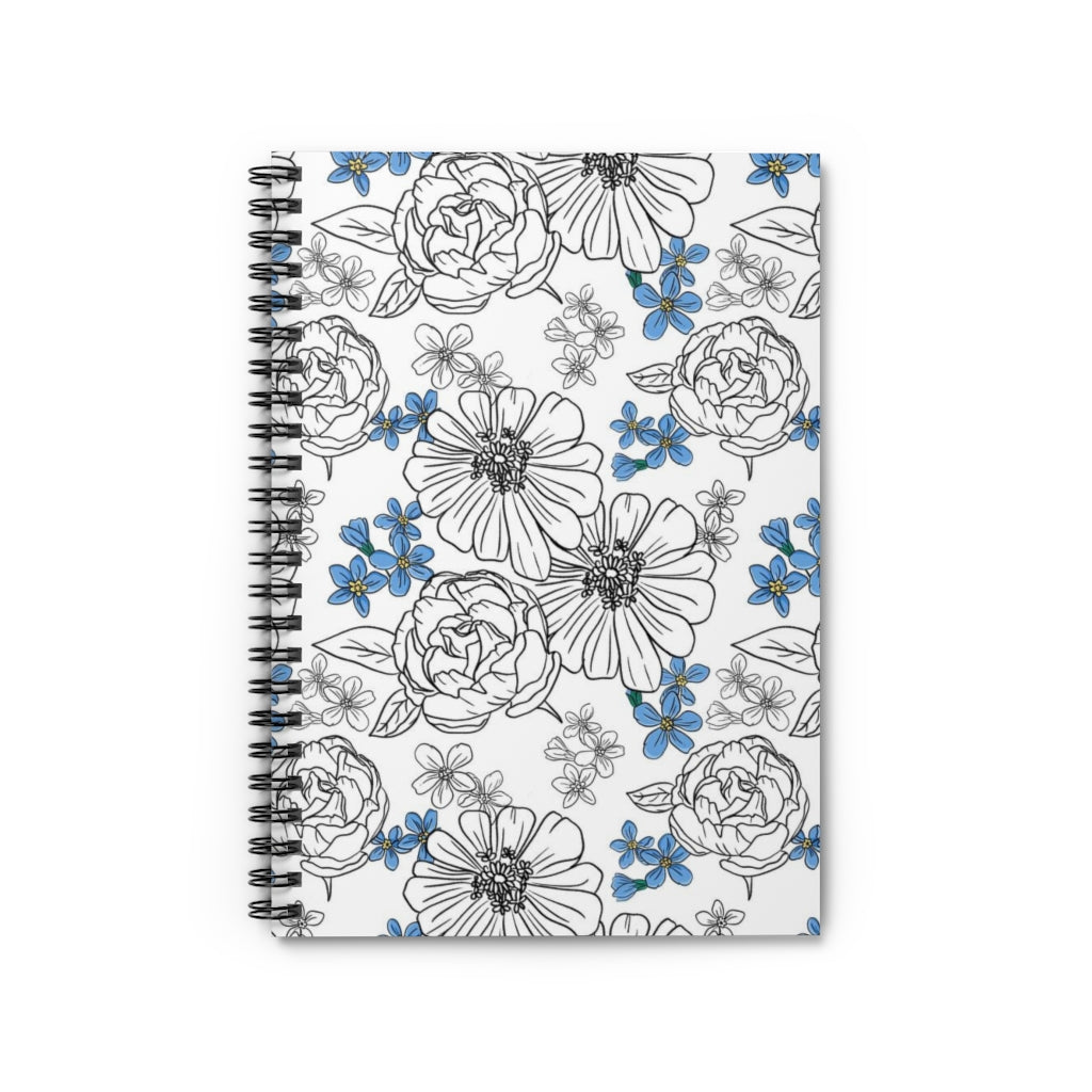 Forget me not botanical Spiral Notebook - Ruled Line