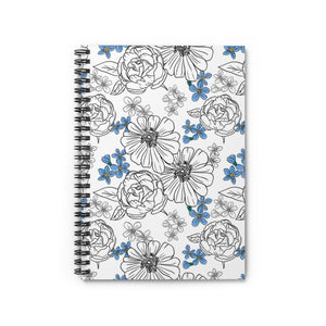 Forget me not botanical Spiral Notebook - Ruled Line