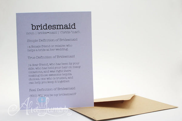 Funny Bridesmaid Proposal Card