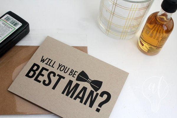 will you be my best man wedding party proposal card