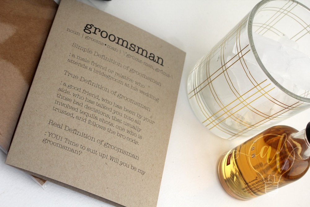 Groomsmen dictionary definition card