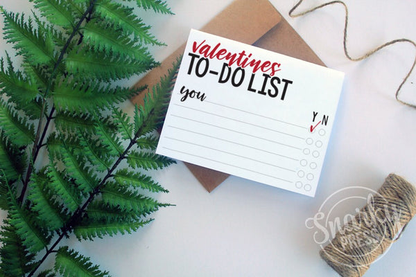 Valentines to-do list funny card