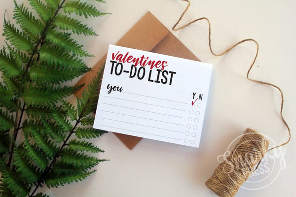 Valentines to-do list funny card