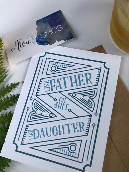 Like father, lke daughter, daddy's girl fathers day card