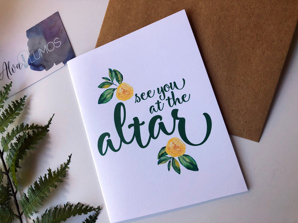 See you at the Altar wedding day card