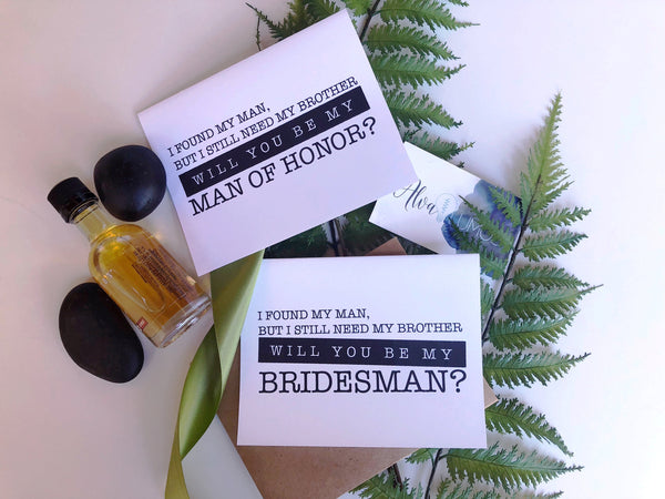 Will you be my bridesman? wedding party card