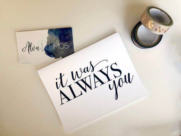 It was always you card for groom on wedding day