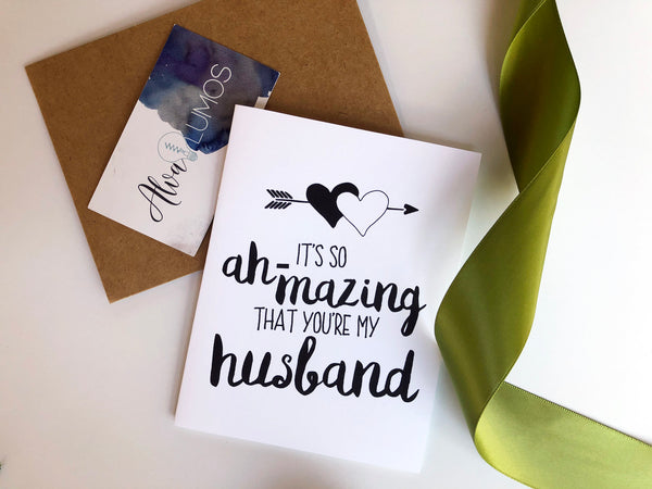 It's so amazing that you're my husband wedding day card