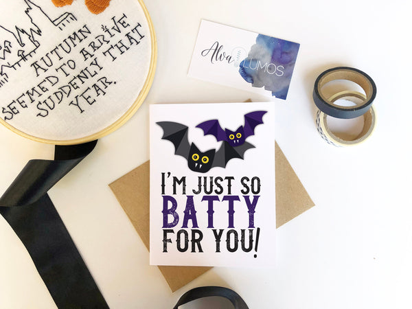 I'm so batty for you Halloween card