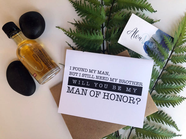 Will you be my Man of Honor card?