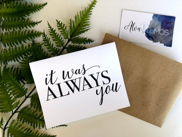 It was always you card for groom on wedding day