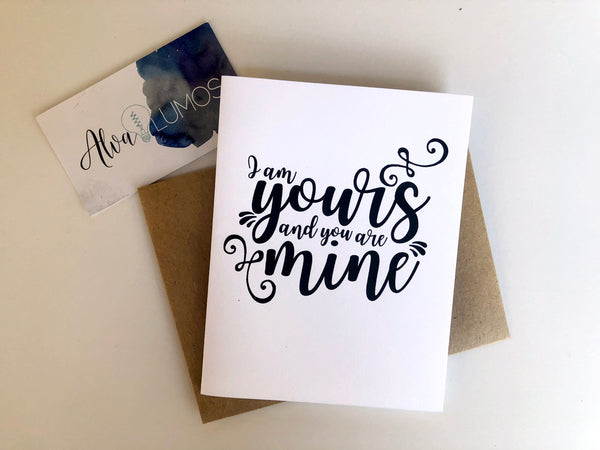 I am yours and you are mine card for groom on wedding day