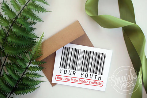 Your youth item expired funny birthday card