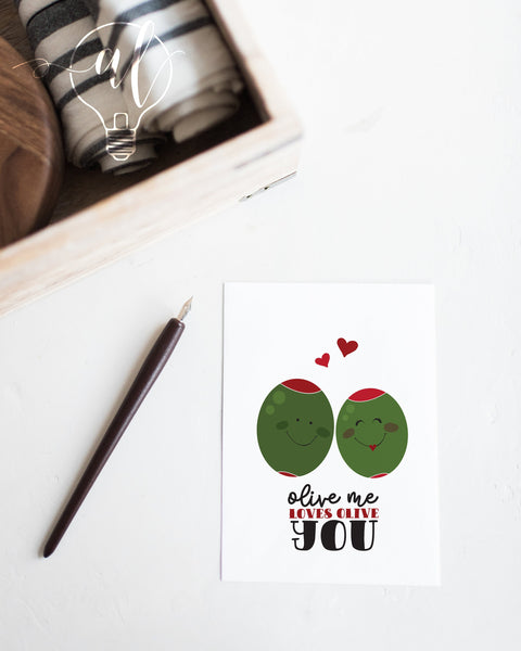 olive me loves olive you fun valentines card