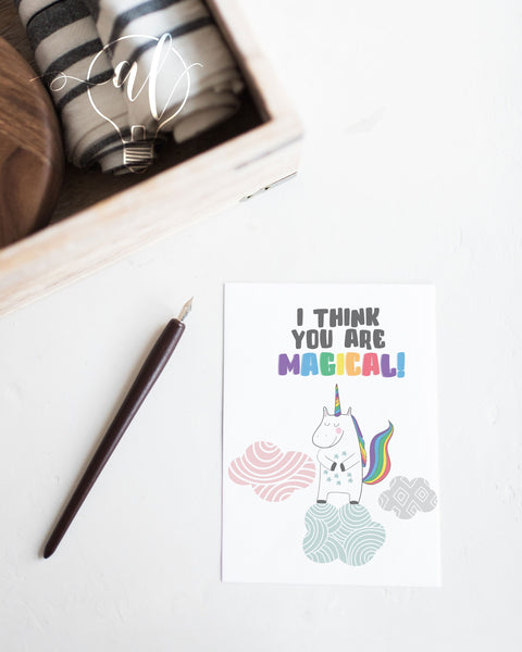 I think you are magical Unicorn funny valentines card