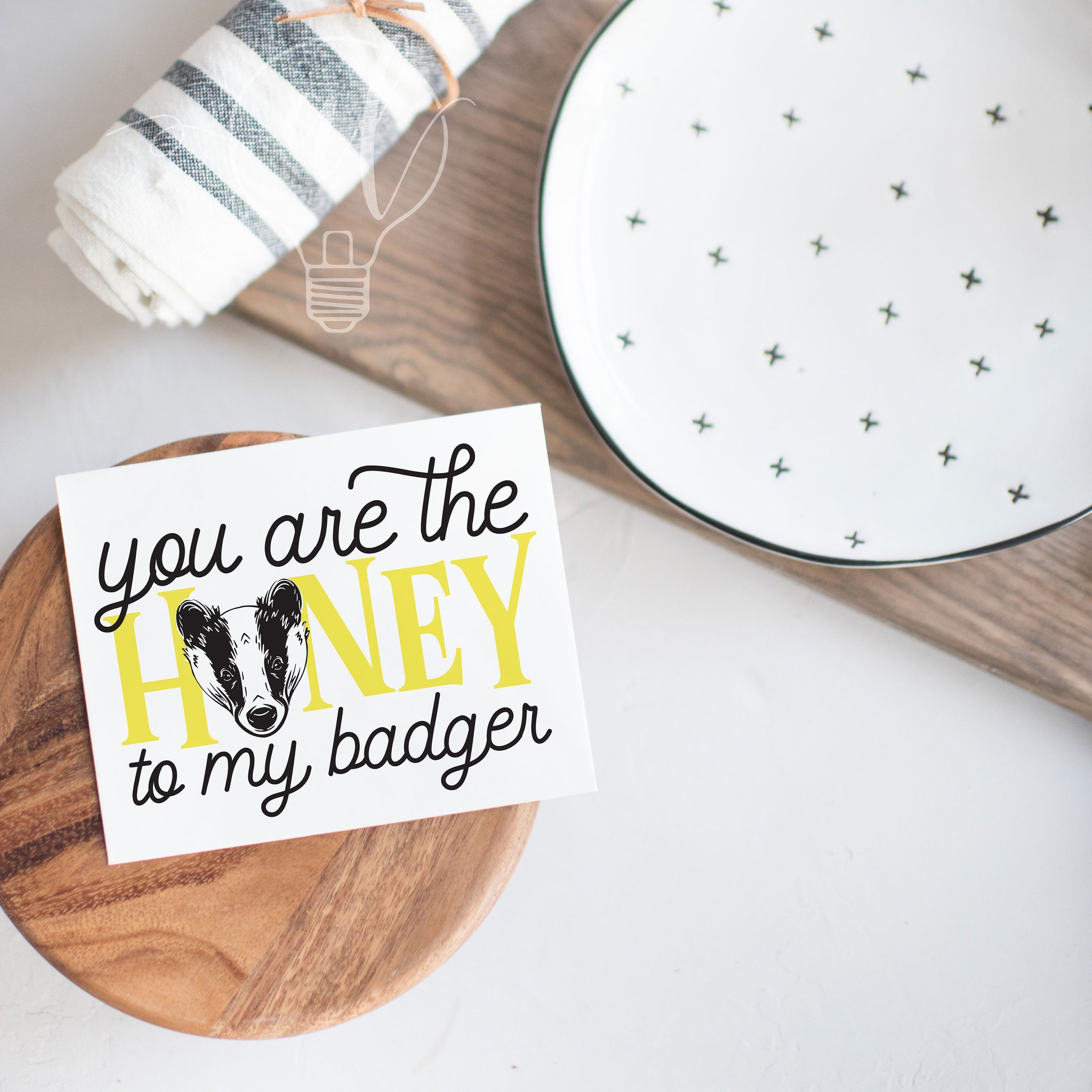 you are the honey to my badger funny valentines card