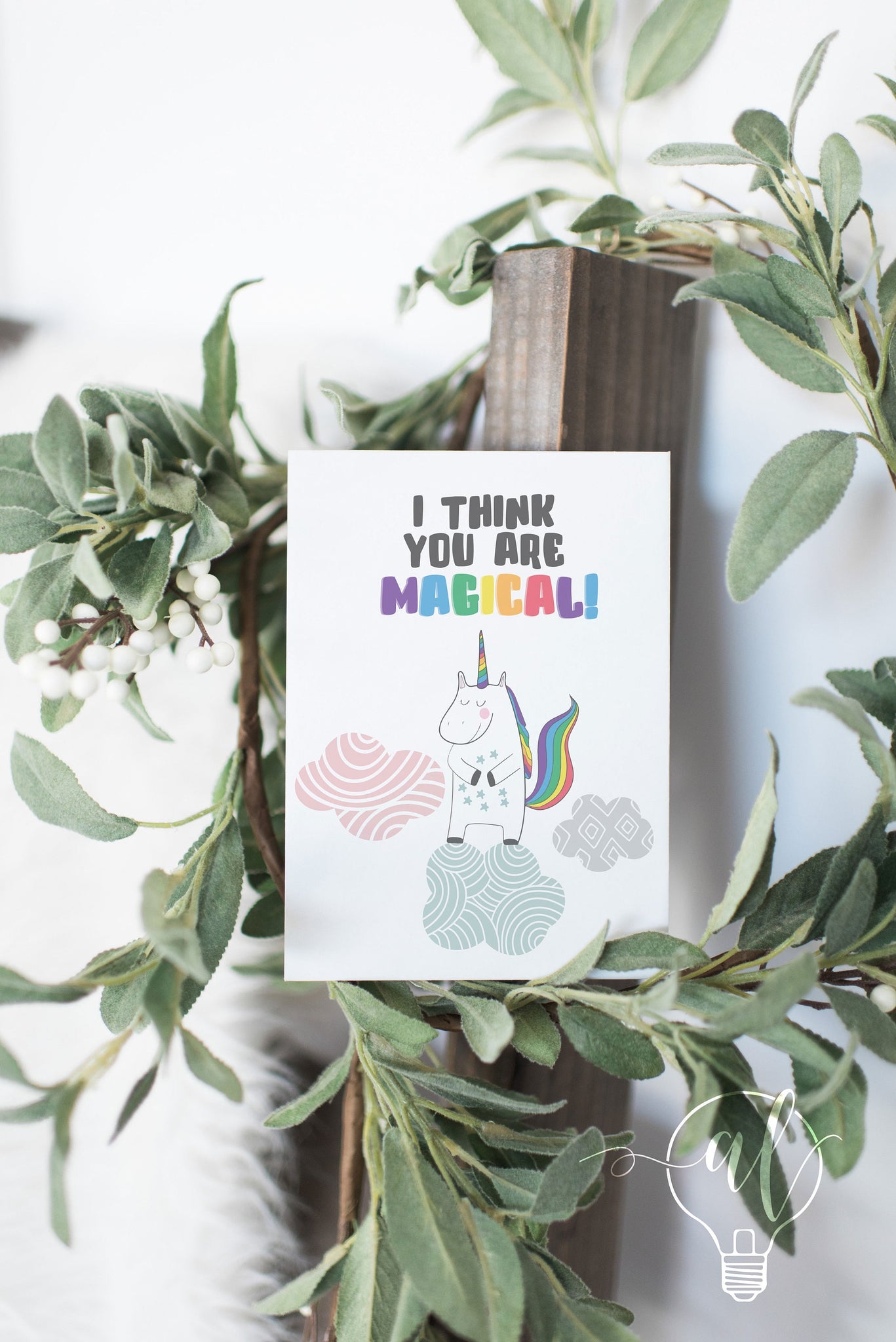 I think you are magical Unicorn funny valentines card