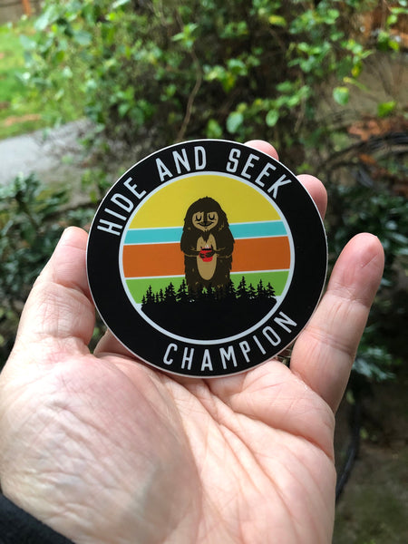 Bigfoot hide and seek champion sticker