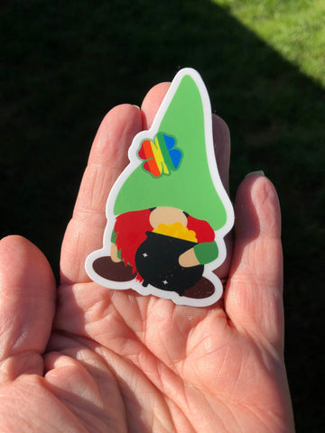 Irish Garden Gnome St Patricks day sticker