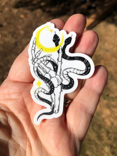 Witchy vibes two headed snake sticker