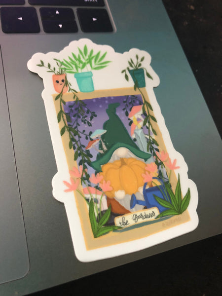 Garden Gnome Tarot card sticker