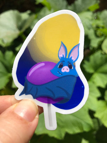 Cute bat with candy funny sticker