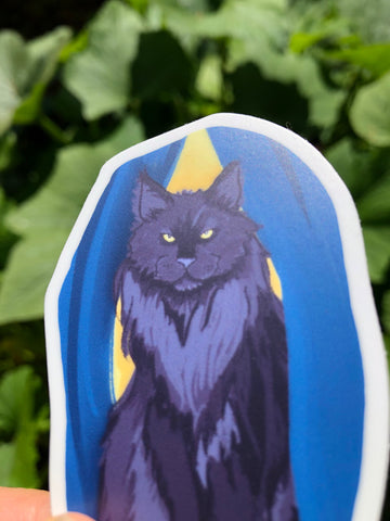 black cat Maine coon sticker