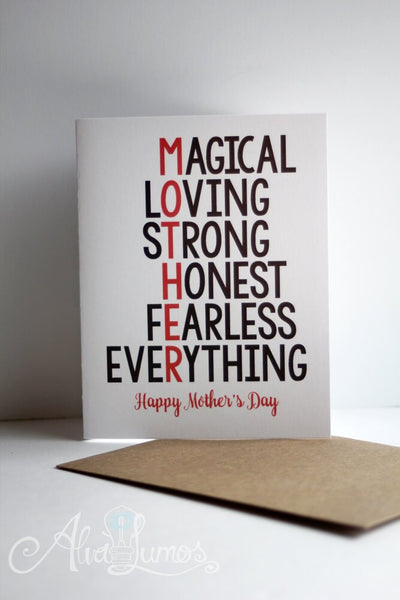 Definition of a Mother, Mother's Day Card
