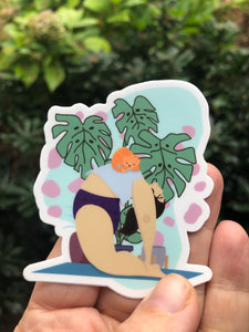 Cat Yoga Fitness Vinyl Sticker